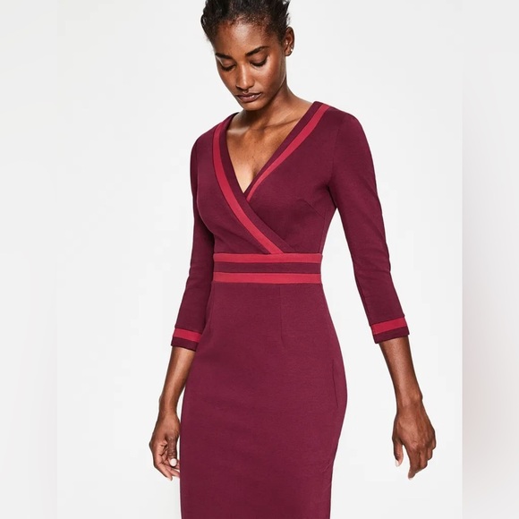 Boden Deep Red Long Sleeve Dress - Picture 6 of 13